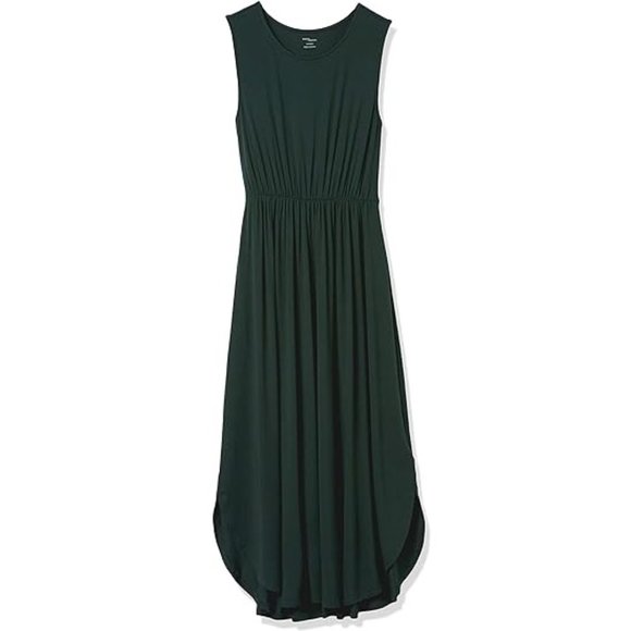 Amazon Essentials Jersey Sleeveless Gathered Midi Dress. e69 - Picture 5 of 5